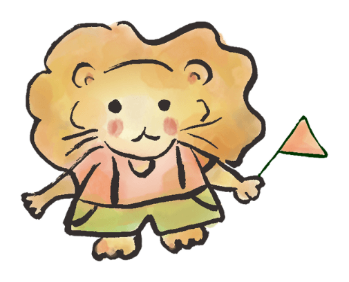 Shine Squad lion hero holding a flag